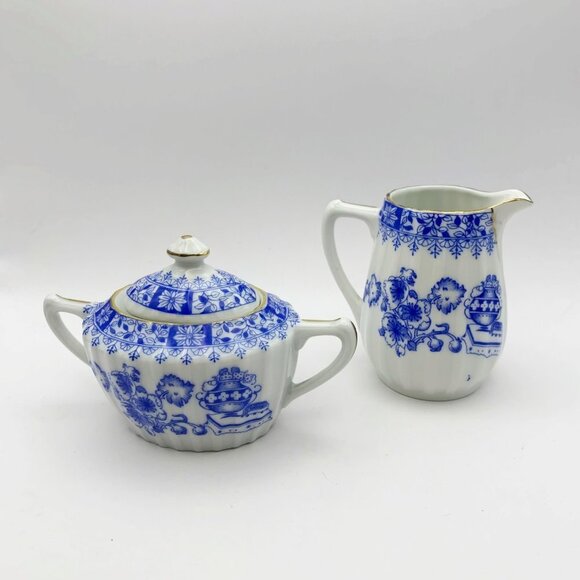 Antique Blau China, Oscar Schaller & Co, Bavaria Coffee Pot Set - Picture 6 of 11